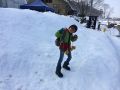雪の上を